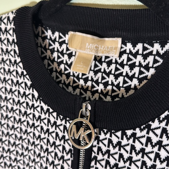 Michael Kors MK Jacquard logo print dress size L - Picture 7 of 13